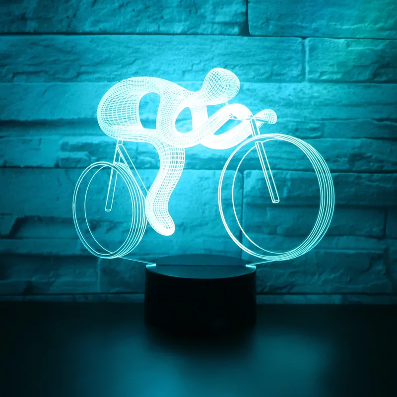 3D светодиодный Ночной светильник на велосипеде с 7 цветов для украшения дома
