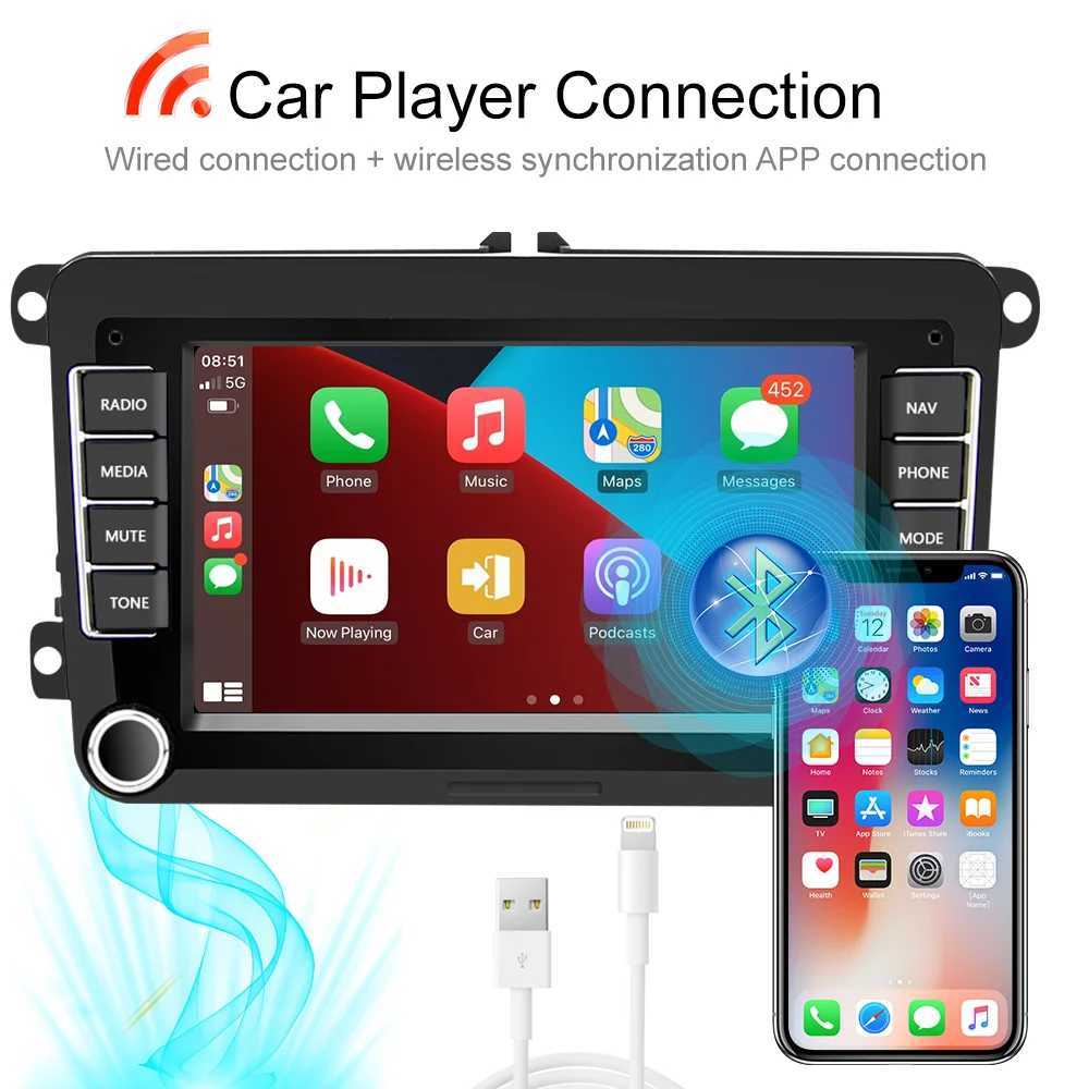 $92.89 Podofo 2Din Car Radio Android GPS Multimedia Player For VW/Volkswagen/Golf/Passat/b7/b6/Skoda/SEAT/leon/Octavia Auto Stereo