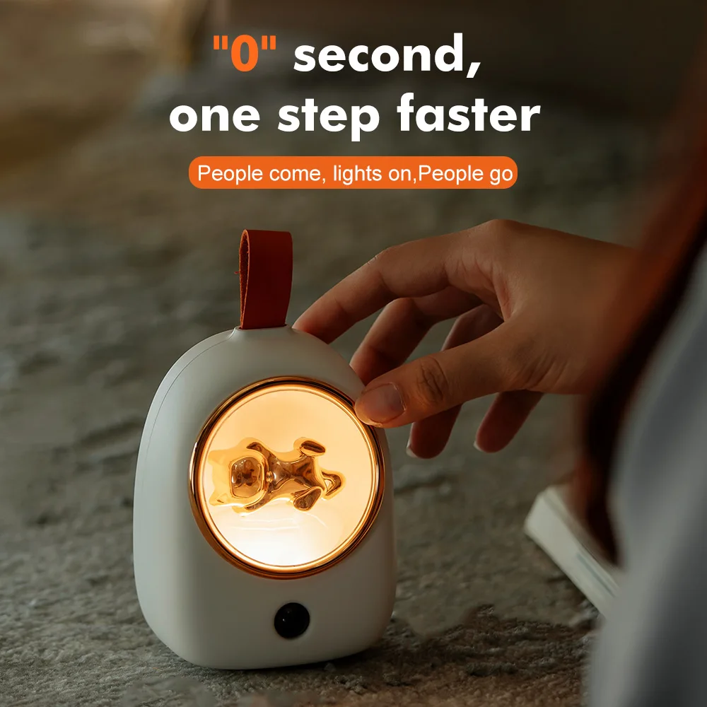 

Умный индукционный светильник для человеческого тела, светодиодный ночник в виде милой кошки, портативный светильник для защиты глаз ребен...