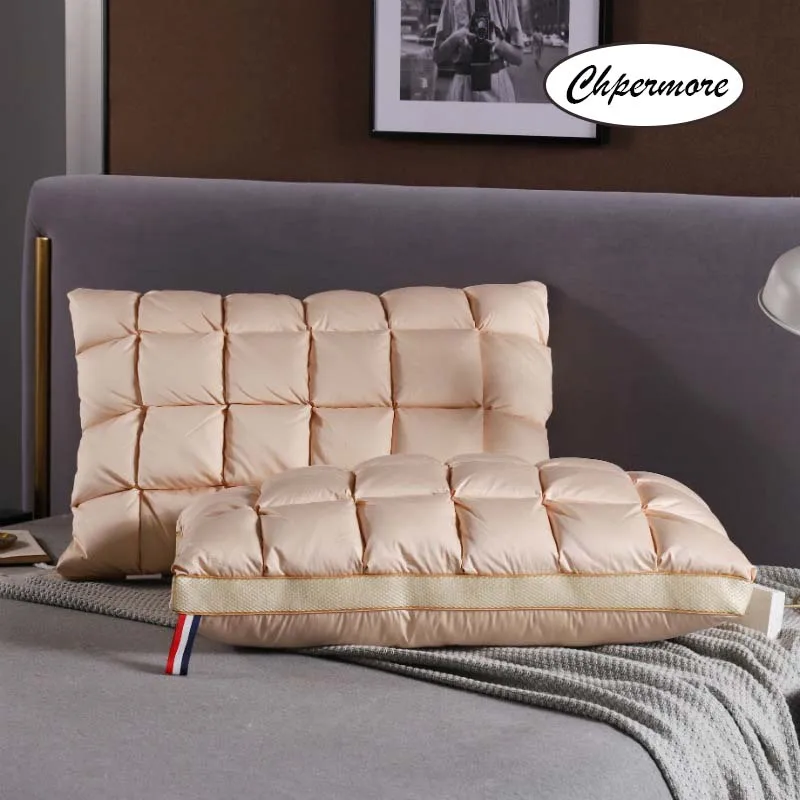 

Chpermore High-grade 100% White Goose Down/feather Pillow Orthopedic Neck Pillows high quality Health Pillow for Sleeping