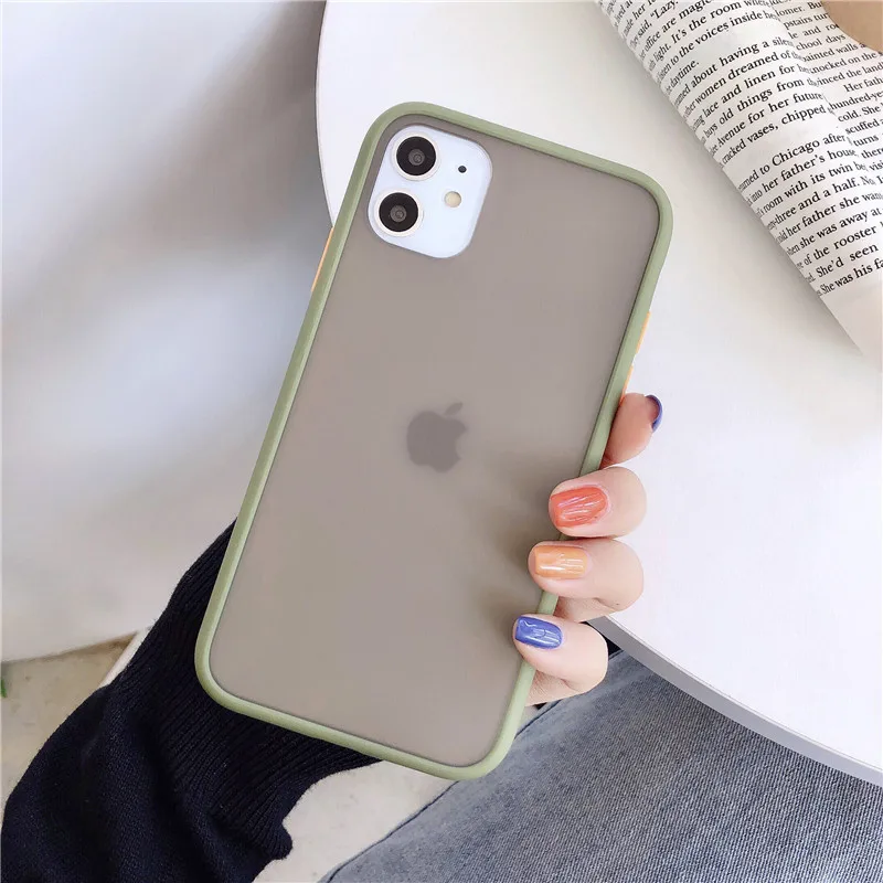 Цветной полупрозрачный матовый чехол для iPhone 11 pro 6 6s 6plus 7 8 Plus X XS Чехлы для MAX XR Мягкий ТПУ силиконовый задний пластиковый чехол - Цвет: 5