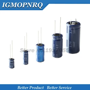 2 шт супер конденсатор с алюминиевой крышкой, фарадный конденсатор с алюминиевой крышкой, 2,7 V 2F 3.3F 4F 4.7F 5F 6F 7F 8F 10F 15F 20F 25F 30F 60F