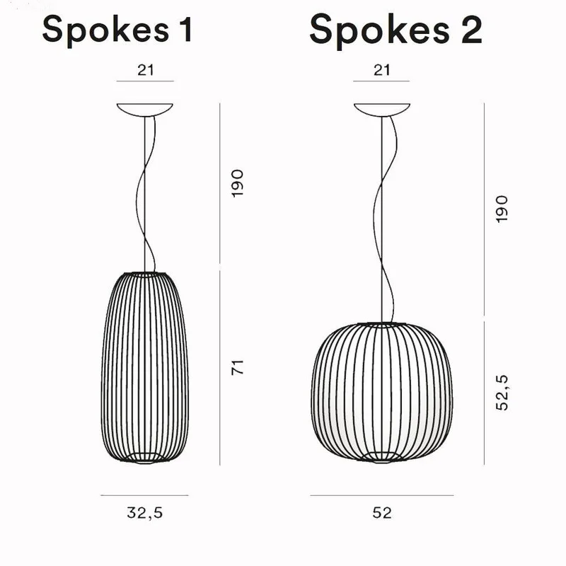 Foscarini спицы 1/ 2 подвесной светильник Гарсия кумини осветительный прибор для