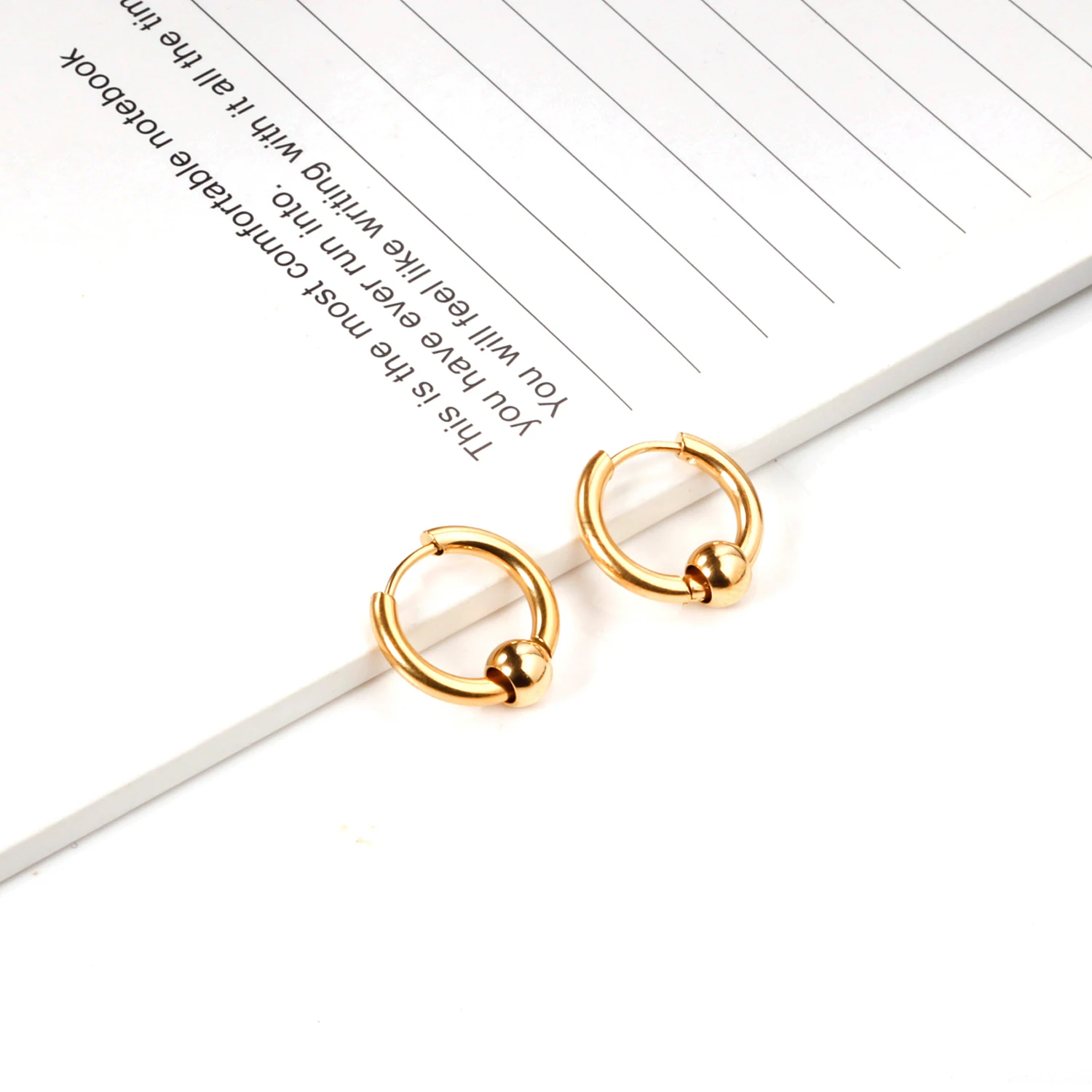 LUXUSTEEL круглые серьги-кольца из бисера маленькие для женщин и мужчин нержавеющая