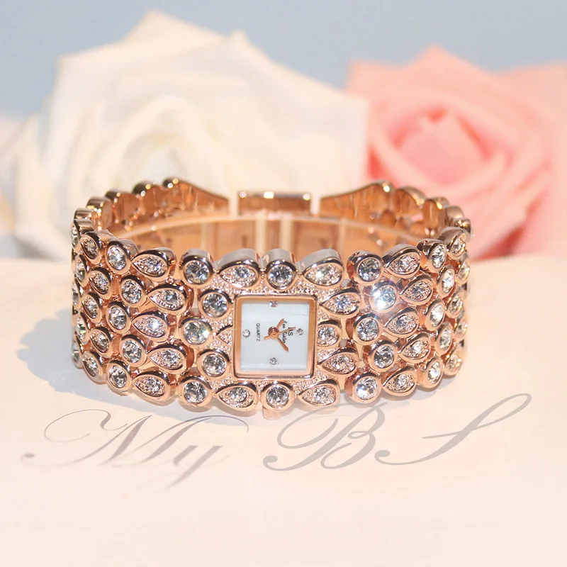 Женские часы Роскошные наручные со стразами женские высококачественные модные