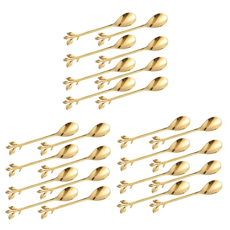 

Столовые приборы для мороженого и чая в стиле ретро, десерт, металлические столовые приборы, кухонная посуда, 1 набор из 24 штук