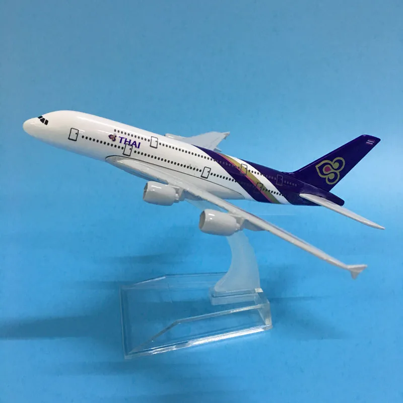 JASON TUTU 16 см, модель самолета Thai Airways, модель самолета Airbus A380, модель самолета, литые под давлением, металлические самолеты, 1:400, самолет, игрушка в подарок