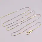 Ожерелье из настоящего 18-каратного золота для женщин, тонкое ожерелье из настоящего золота 0,5 мм с цепочкой в коробке, ювелирные изделия из настоящего золота 17,7 дюйма