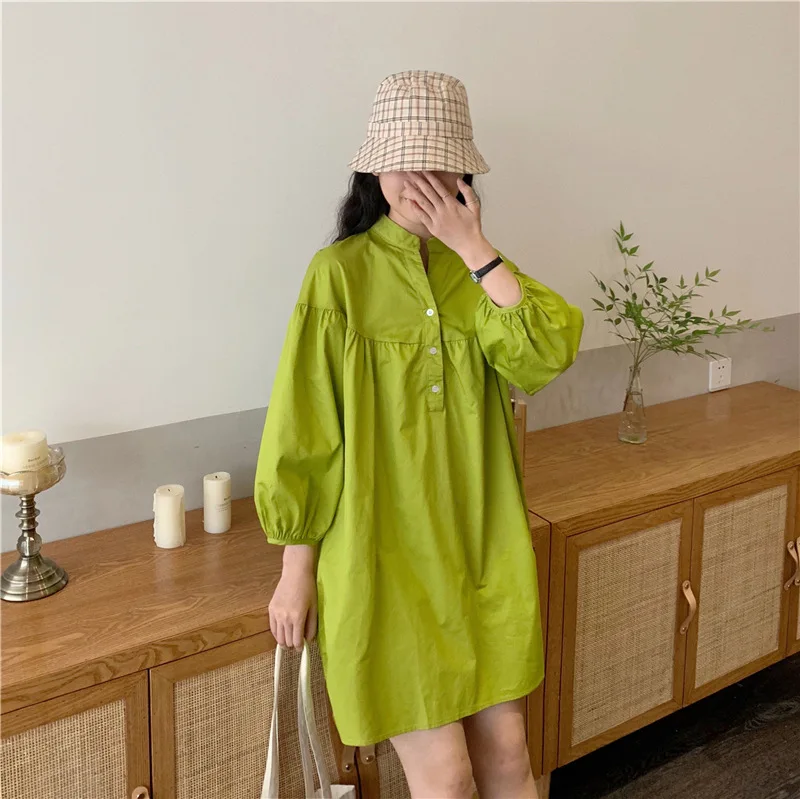 Свободное женское платье из тенселя 2020 Весенняя мода размера плюс повседневное