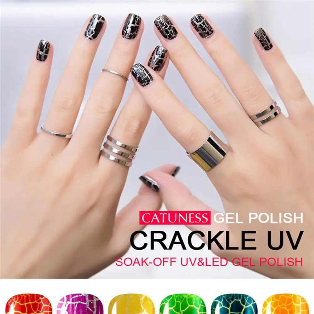 Деление гель кракелюр Полировка Для ногтей замочить Светодиодный УФ лак трещины