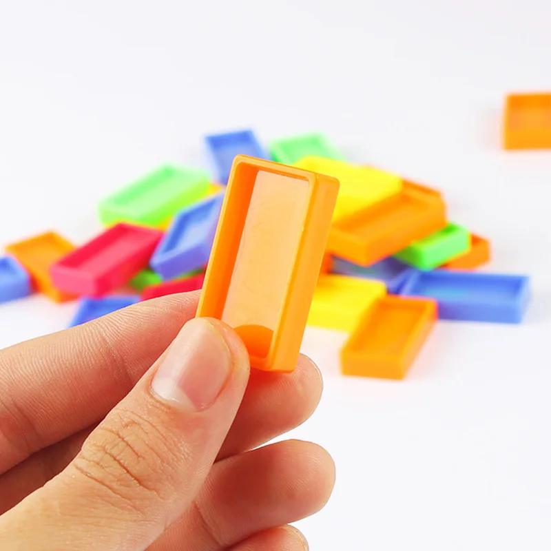 

Colorful Plastic Dominoes Blocks Game Toys Set Children Color Sort Kids Early Bright Dominoes Games Christmas Gift For Boy