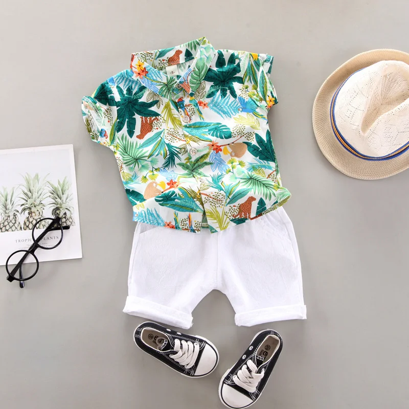 Summer Baby Kids Boy's Clothing Sets 2 Pcs Print T-shirt + Shorts Set for Infant Boy and Girls' Clothes Children | Детская