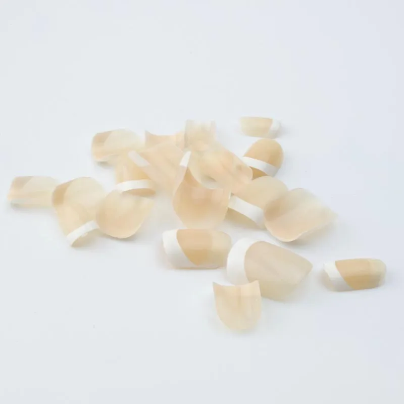 24 шт. накладные ногти французские натуральные пресс на классический стиль