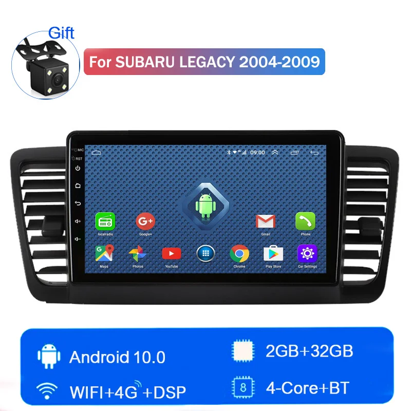 Автомобильный мультимедийный плеер 4G LTE Android 10 с GPS для Subaru Legacy 2004 2005 2006 2007 2008 2009 2 + 32