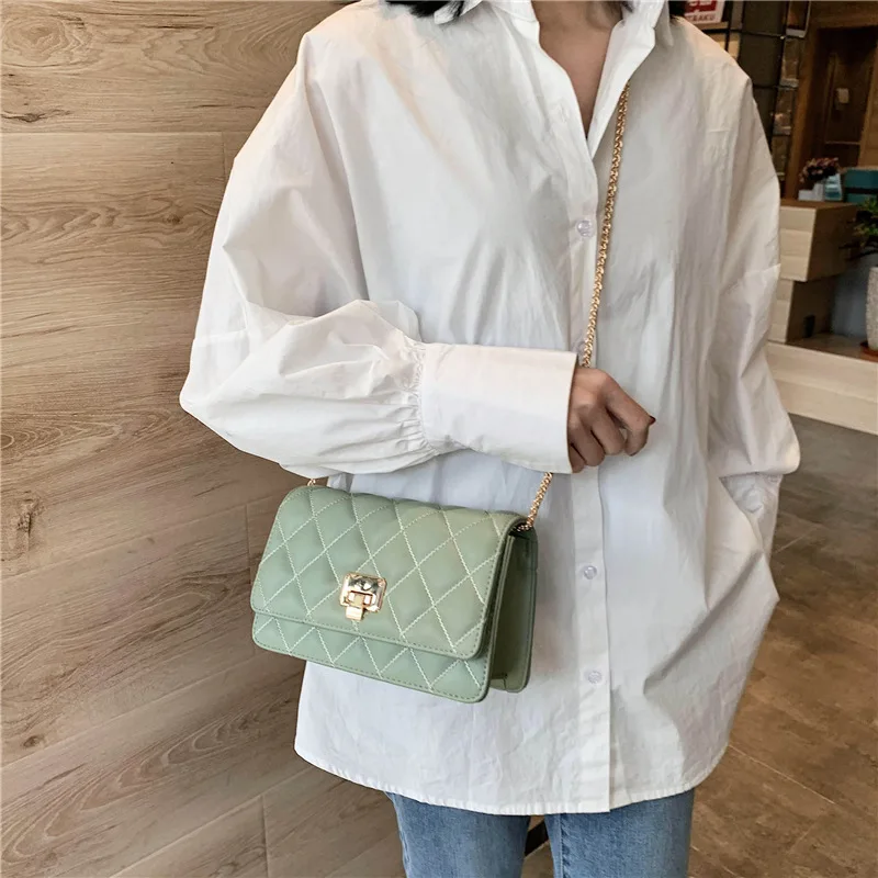 2020 новые сумки через плечо для женщин дизайнерские клетчатые PU кожаные маленькие