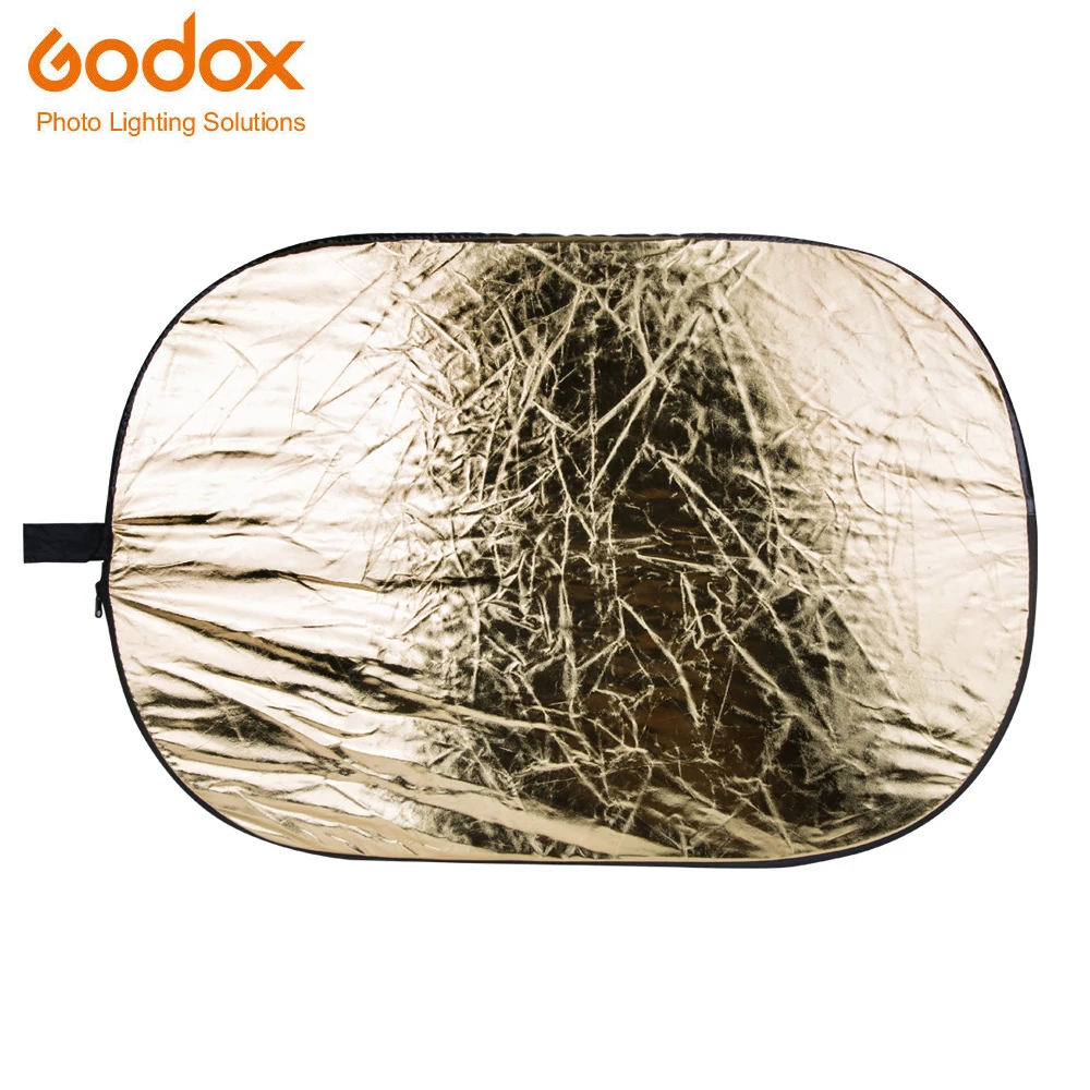 Godox 2 in 1 100*150cm Portable Collapsible Lighting Oval Photography Reflector for Studio Multi Photo Disc Diffuers Gold Silve |