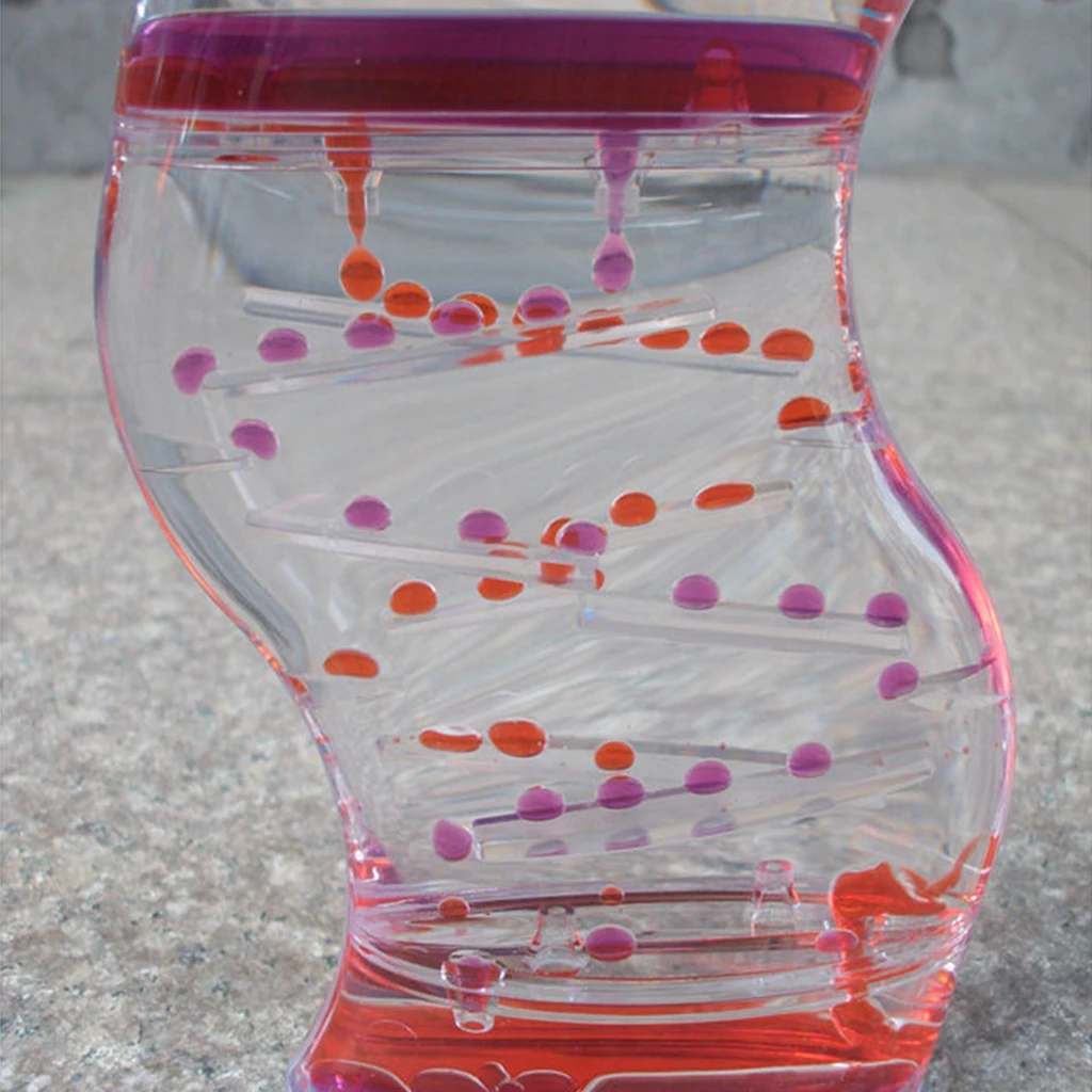 

Beautiful Liquid Timepiece Liquid Motion Oil Hourglass with S Shape, Approx. 14