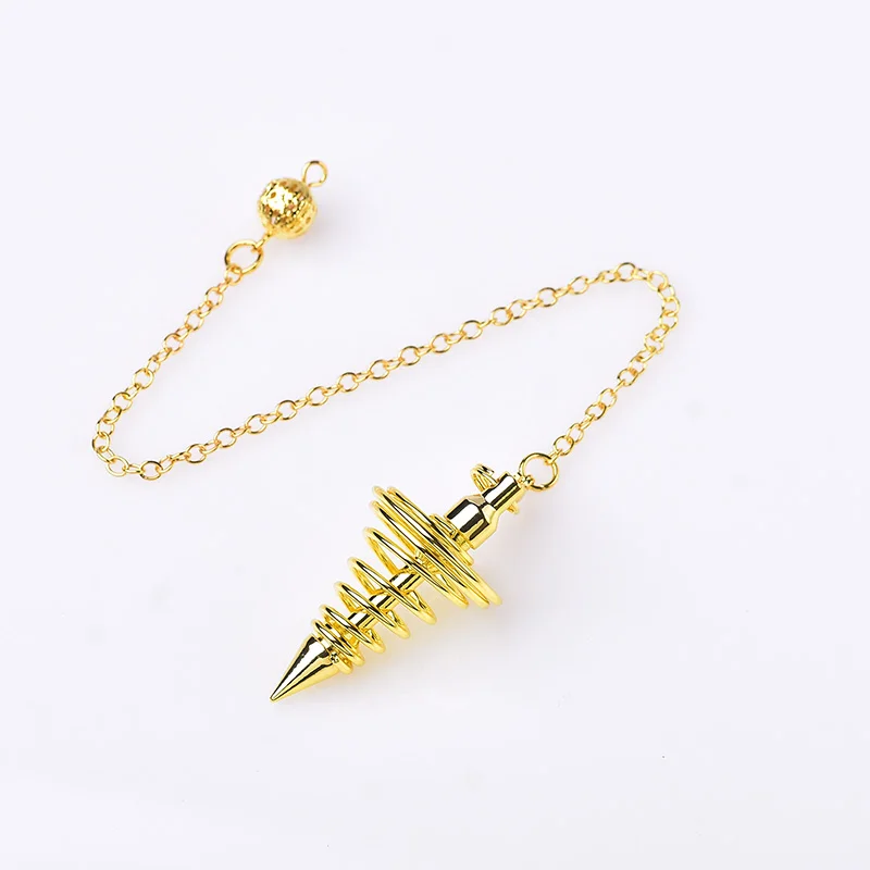 Металлический Маятник Radiestesia Подвесной Для Основания Спиральный Конус Античное