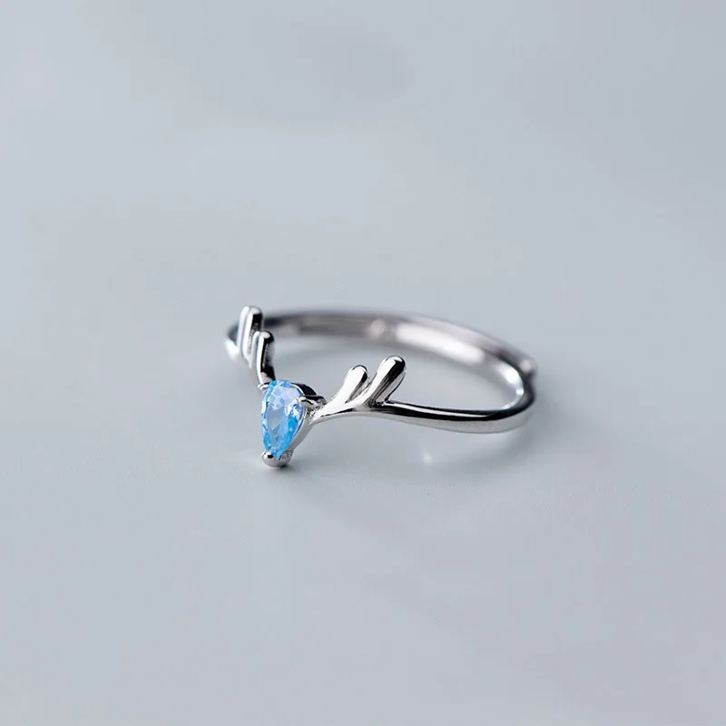 

MloveAcc Genuine 925 Sterling Silver Elk Deer Finger Ring for Women Girl Original Silver Jewelry Engagement Gift