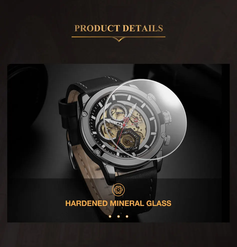 

NAVIFORCE Mens Watches Top Brand Luxury Quartz Watch Men Leather Waterproof Wristwatches Calendar Male Clock Relogio Masculino