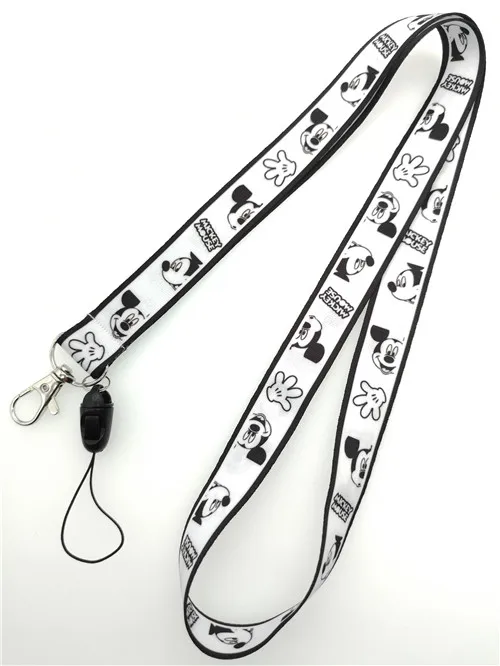 Новый мультфильм 1 шт. черный белый МИККИ ключ бейдж со шнурком ID Держатели карт