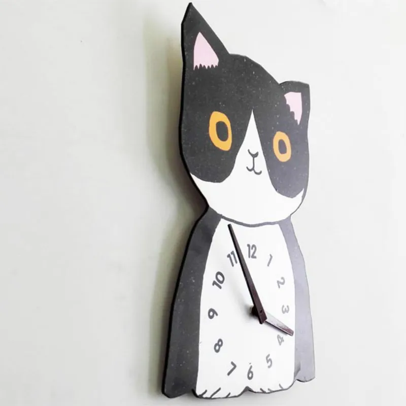 

Cute Clock Wall Clock Living Room Cat Creative Mute Sway Pocket Watch Classroom CHILDREN'S Room Bedroom Clock