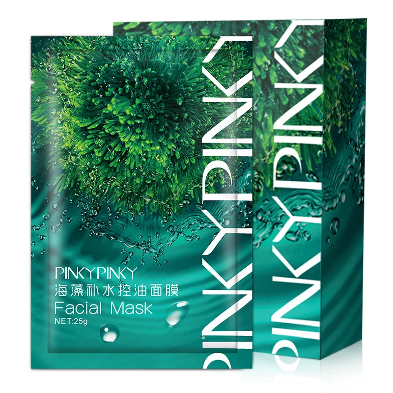 PinkyPinky Thailand seaweed mask silk 10-piece boxed pore shrinking hydrating oil control | Красота и здоровье