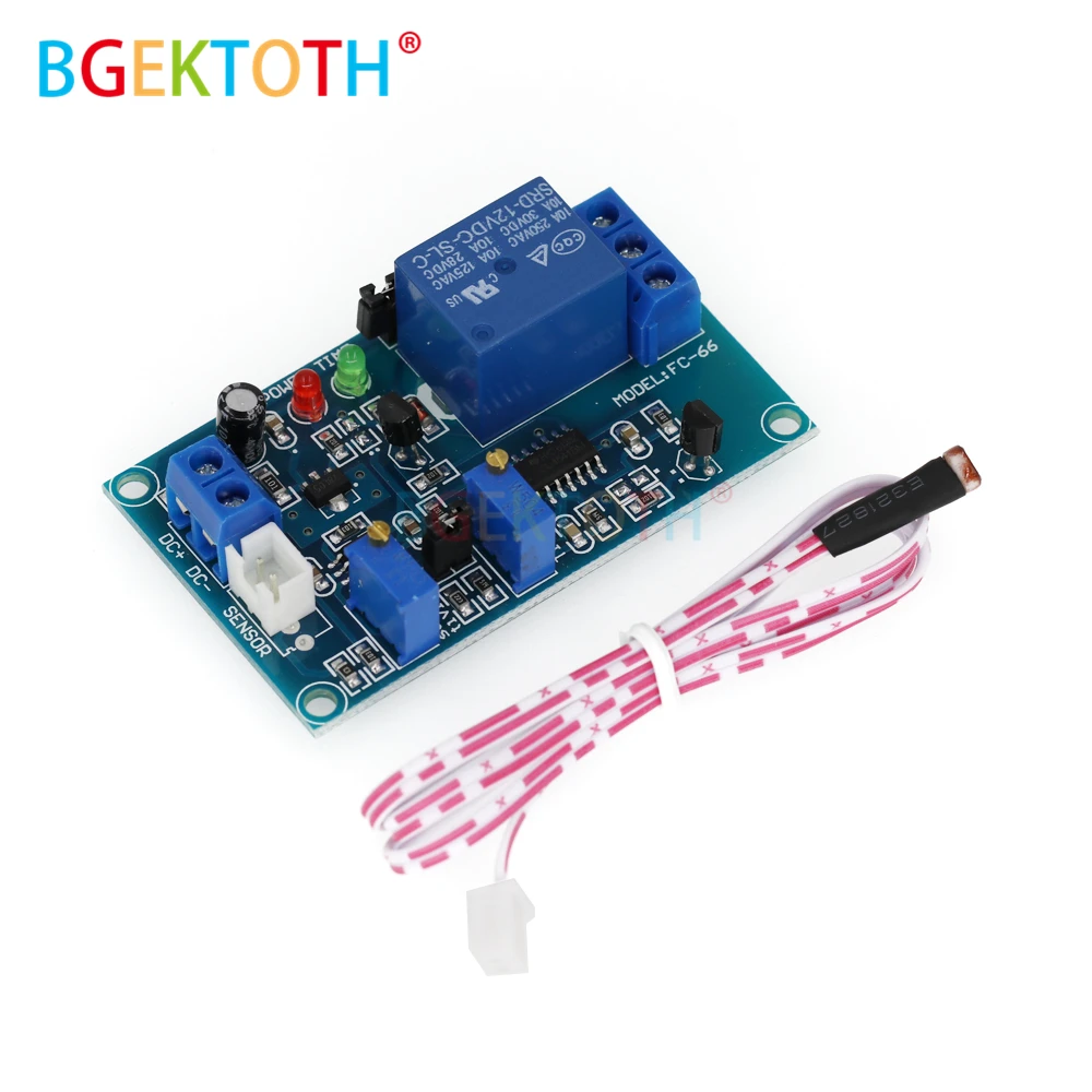 

Релейный модуль датчика фоточувствительного резистора, управляемый переключатель с задержкой освещения, релейный модуль 5 В, 12 В, 24 В