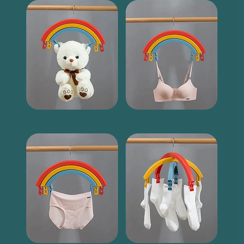 

Rainbow Clothes Rack Rotatable Three-Layer Sock Trousers Shirt Drying Rack Multifunctional Seamless Clothes Organizer Hanger