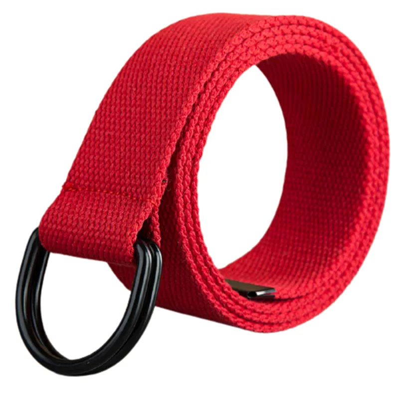 2023 WJCB01  Double D ring canvas   Belt men   cotton webbing STRAP 160cm    150 cm  Canvas Belts