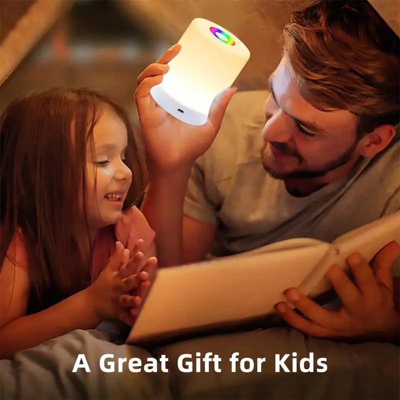 

Dimmable LED Touch Night Light Rechargeable Smart Dimmer Bedside Table Light USB Rechargeable RGB Lamp For Kids Baby Bedroom