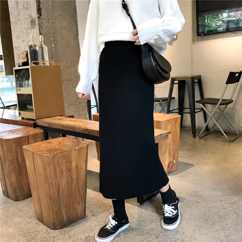 Зимние женские юбки теплые новинка 2019 длинная Ретро стиль шикарная юбка высокая