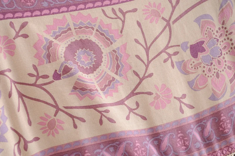 Everkaki Boho блузки с цветочным принтом, Рубашки, Топы, женские, с кисточками, с завязками на шее, с длинными рукавами, винтажные топы, блузки, женские,, Осень-зима