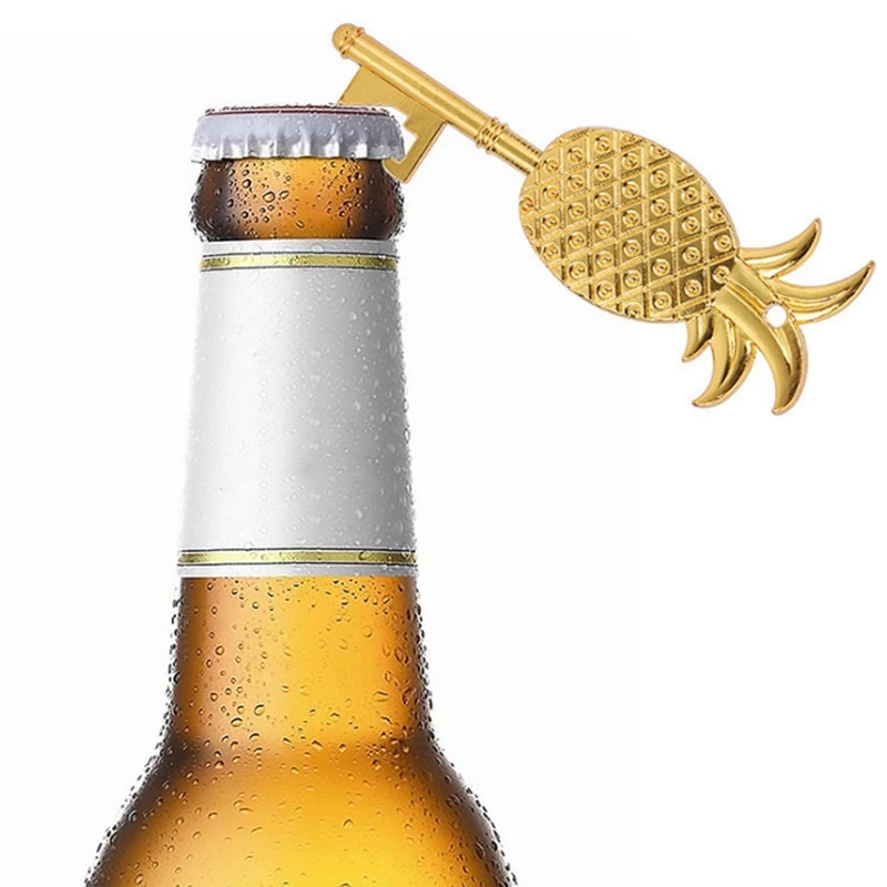 

Wedding Party Birthday Favor Gift Souvenirs Unique Golden Pineapple Shaped Beer Bottle Opener, 10PCS