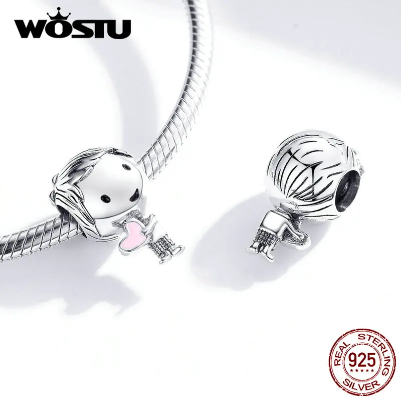 WOSTU, Новое поступление, 925 пробы, серебряный, для мальчиков и девочек, бусины дружбы, подвески, подходят к оригинальному браслету, подвеска, ювелирное изделие для пары, FIC1334