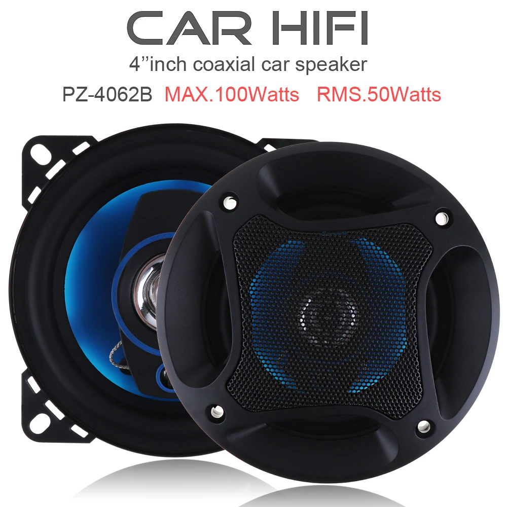 2pcs 4 Inch 100W 3 Ways Car Coaxial Horn Auto Audio Music Stereo Full Range Frequency Hifi Speaker Loundspeaker for Cars Vehicle