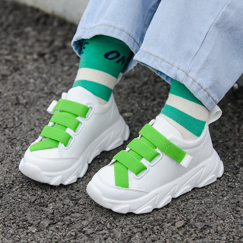 Kids Shoes 2019 Fashion Autumn Girls Sneakers Children Boys Litter Solid White Hook&ampLoop Pu Casual Sport Shoe | Детская одежда и