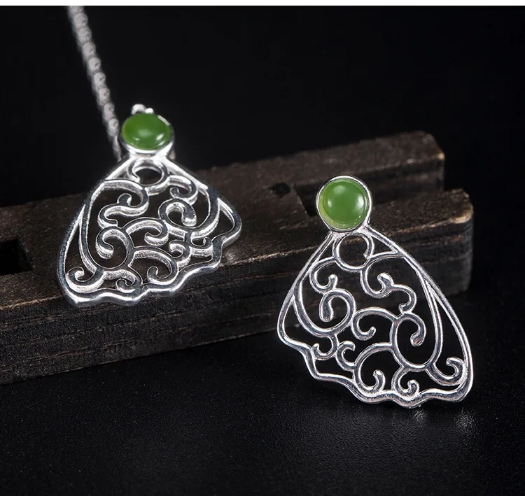 MIQIAO 925 серебряные серьги в виде бабочек с камнями яшма женская 2020 новинка