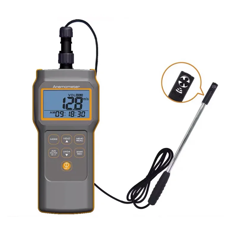 

AZ8905 wind speed tester measures wind speed, volume temperature, humidity, dew point and wet bulb temperature