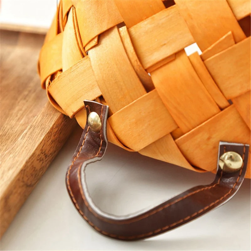 

Creative Hand-Woven Round Hand-Held Fruit Basket 17X7.5cm with Chair Leg Floor Protectors Table Feet Covers 24Pcs