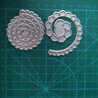 2pcs lace edge circle frame metal cutting die stencils for diy scrapbooking album decorative embossing hand on paper cards