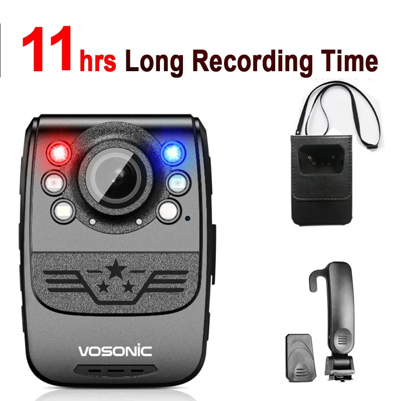 

Полицейская носимая камера 11 часов в режиме ожидания, 1080P носимая камера, видеокамера, диктофон, телесная камера, спортивный зажим