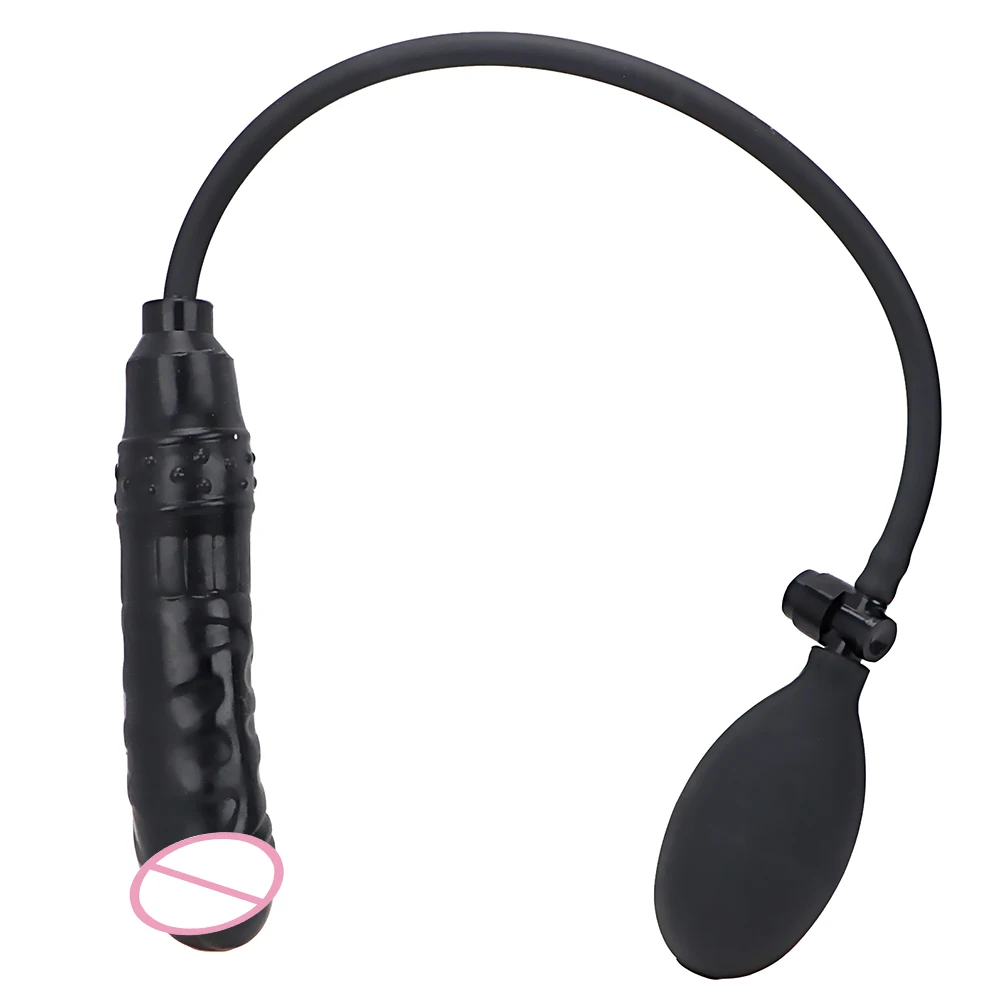 Надувной черный фаллоимитатор ватина огромный с насосом Анальная пробка большой