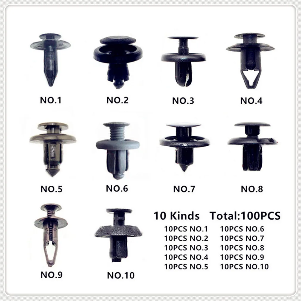 100pcs Bumper auto Fender Screw Rivets Set Universal Car parts for Audi A4 Avant Cabriolet A6L | Автомобили и мотоциклы