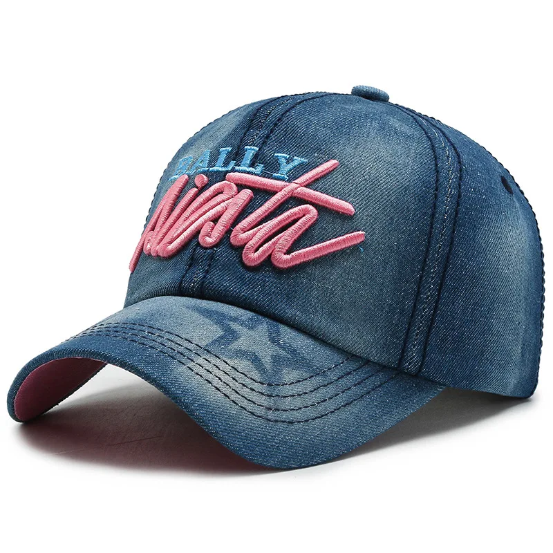 

Summer Mens Cap 2021 Fashion Snapback for Women Men Denim Cap Cotton Ponytail Hat Mens Designer Hats Unisex Hats Gorras Mujer