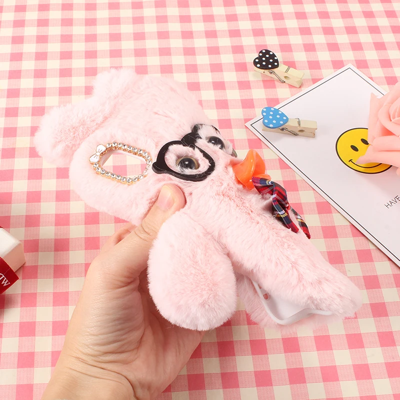 DIY милый модный мягкий пушистый утка Красивый Стильный чехол Защитный для