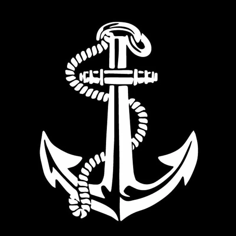 

Car Sticker Ship Anchor Line Delicate Sailor Travel Decal Pretty Car Sticker Black/silver 12x15cm