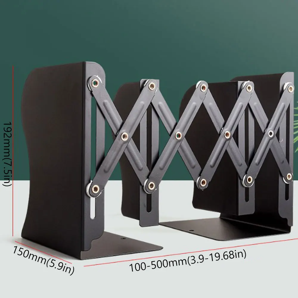

Retractable Metal Iron Book Stand Creative Students Use Bookshelf Data Clip File Baffle Bookshelf Bookend office desk storage