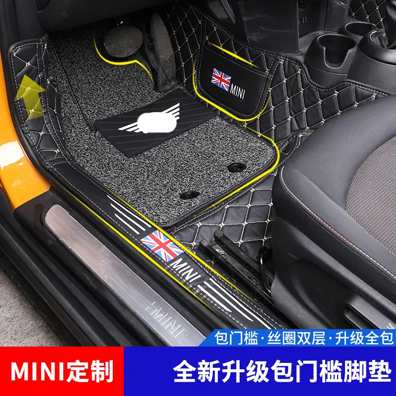 

LEFT DRIVE Car Floor Foot Mat For BMW MINI Cooper F54 F55 F56 F60 R60 Countryman Waterproof Custom Lether Pads Car Accessories