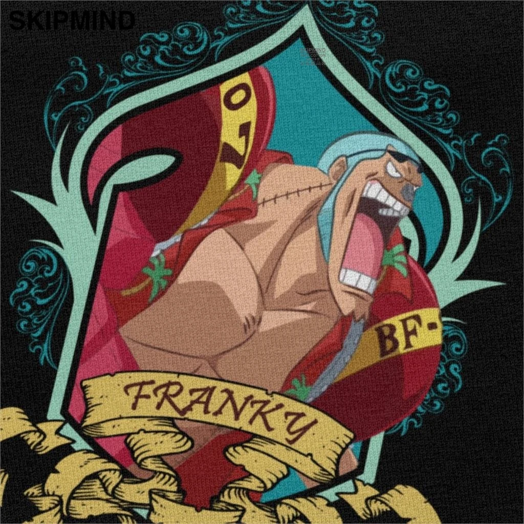 Винтажная Слитная футболка Franky Мужская из чистого хлопка с аниме пиратским